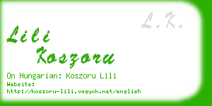 lili koszoru business card